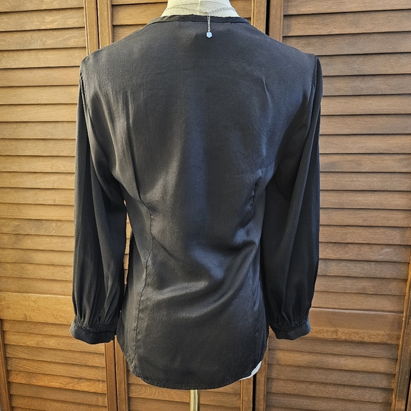 Zara Black Silk Blouse (S) - Picture 3 of 13